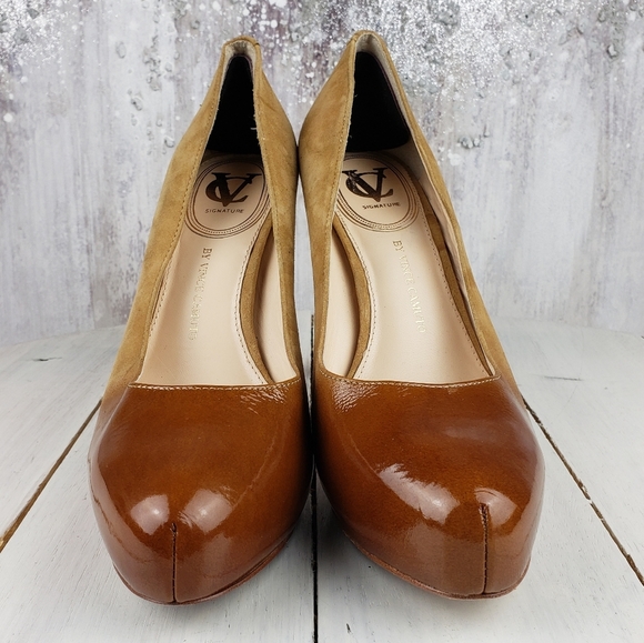 512GIT Vince Camuto BROWYNN ombre patent and suede leather heel pumps wo… - Picture 2 of 15